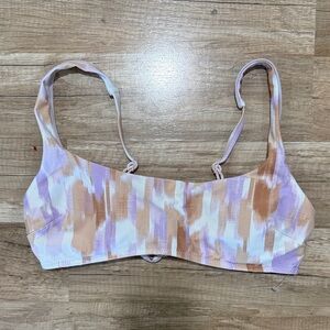 Aerie Lavender and Cream Bikini Top NWOT